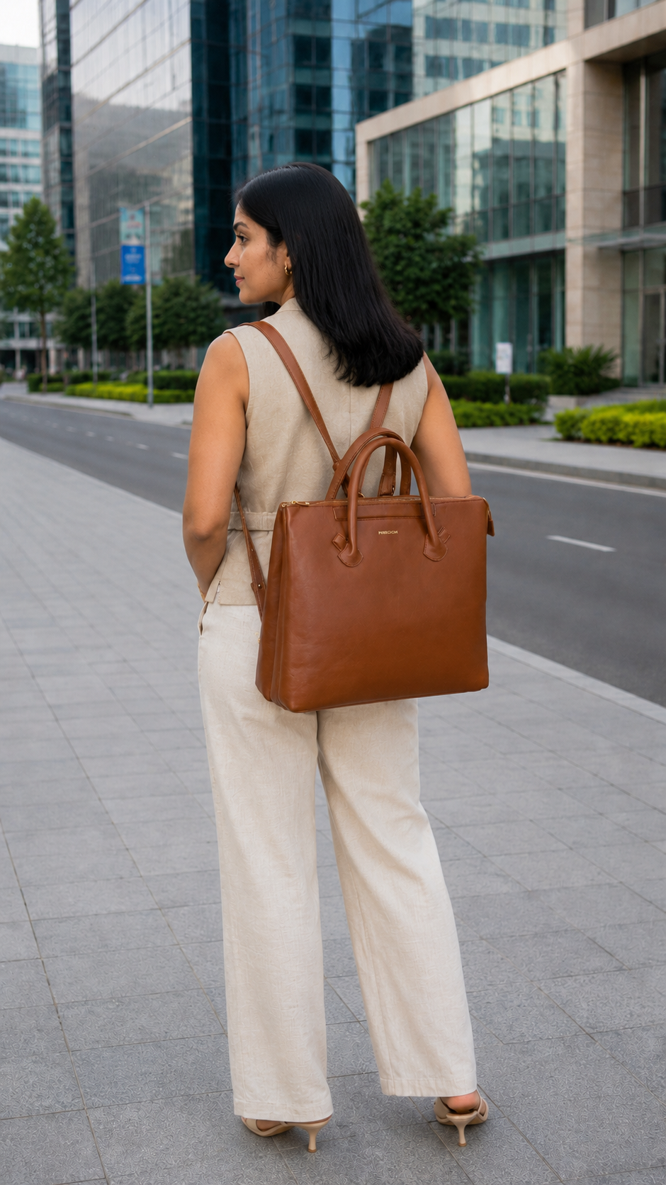 Bohomia Metropolitan Totepack (Light Brown) - 3 Way Carry Work Tote with Laptop Compartment + 8 Pockets