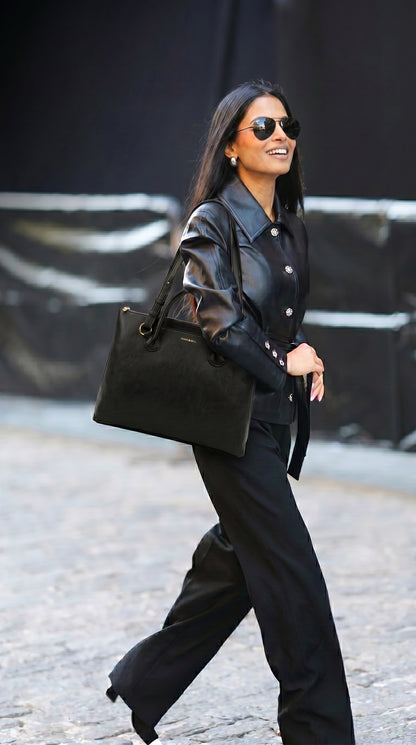 Bohomia Metropolitan Totepack (Black) - 3 Way Carry Work Tote with Laptop Compartment + 8 Pockets